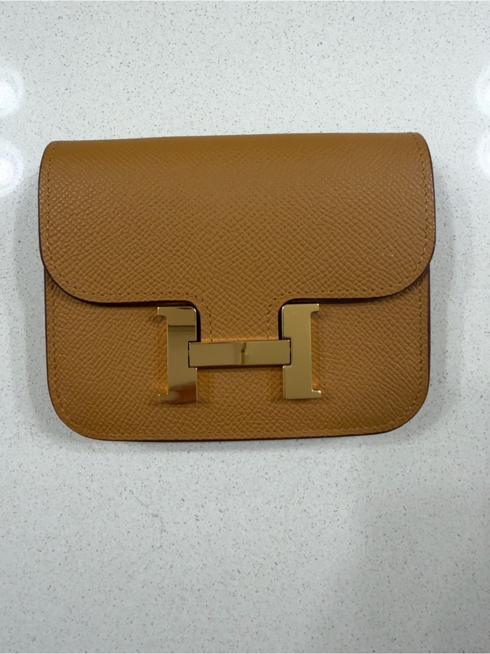 Constance Mini Shoulder wallet in Gold Brown
